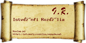 Istvánfi Rozália névjegykártya