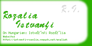 rozalia istvanfi business card